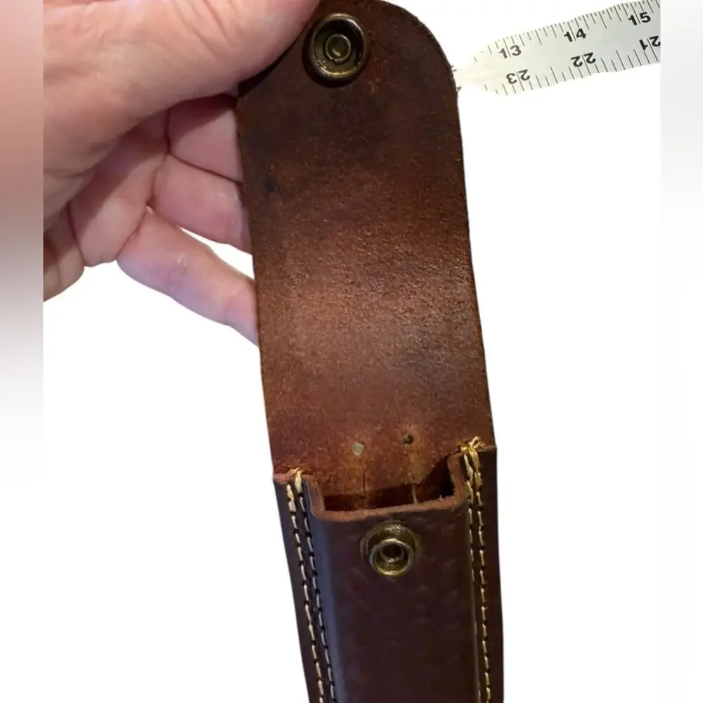 Titan Brown Leather Snap Belt Knife Sheath 5”
